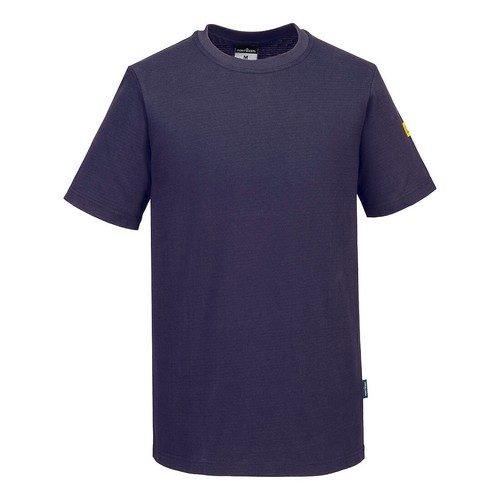Portwest Men's Anti-Static Cotton ESD T-Shirt Lightweight Breathable Shirt -AS20 - Picture 31 of 38