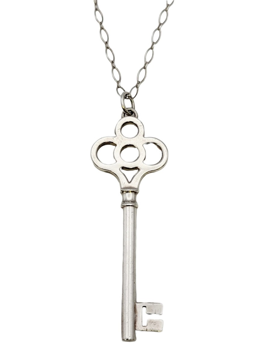 Tiffany & Co. Necklace Sterling Silver Large Crown Key