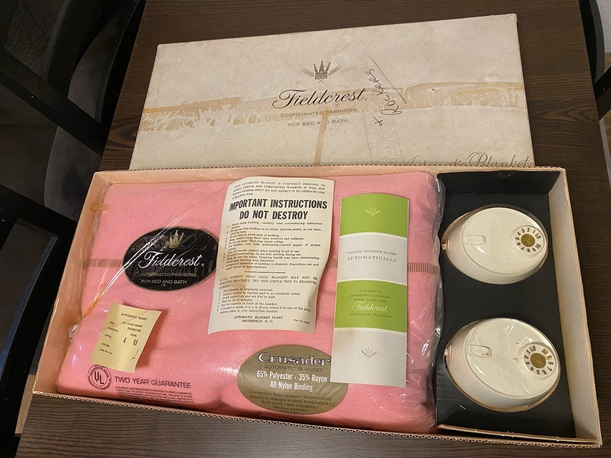 RARE NEW Vintage Fieldcrest Sun Dial Automatic Electric Blanket Double Bed,  Pink | eBay