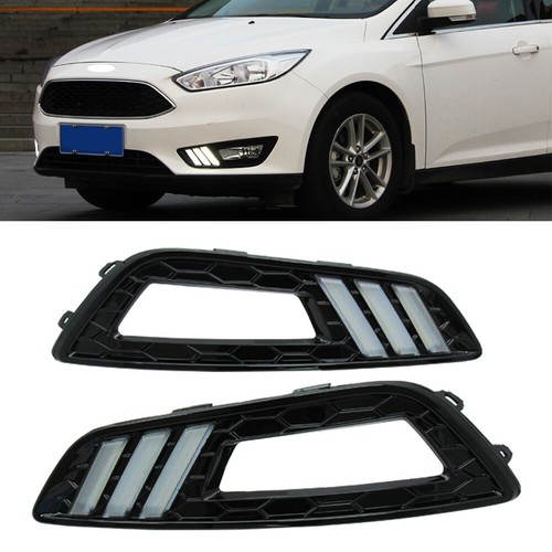 Luces de circulación diurna LED DRL ámbar blanco lámpara indicador apto para Ford Focus 2015 16 - Imagen 3 de 8