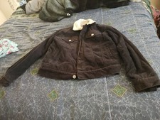 GAP navy Corduroy Faux Sherpa Lined Jean Jacket Sz XL youth COZY SOFT