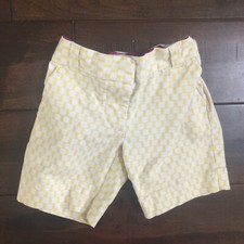 J Crew Factory Crewcuts Girls Shorts Size 4 Yellow White Adjustable Waist