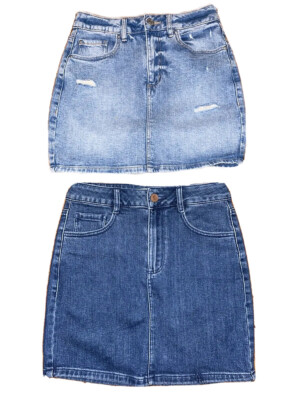 スカート BLUE DENIM COTTON SKIRT Garage Denim Skirt Women's XS Blue Light & Medium Wash