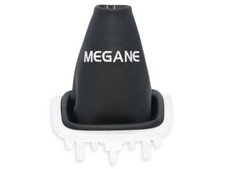 SCHALTMANSCHETTE FÜR RENAULT MEGANE 3 08-15 SCHALTSACK LEDER STICKEREI WEISS