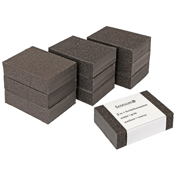 10 Schleifschwamm Mittel/Grob Schleifblock Schleifklotz Schleifpad Schleifmittel-image