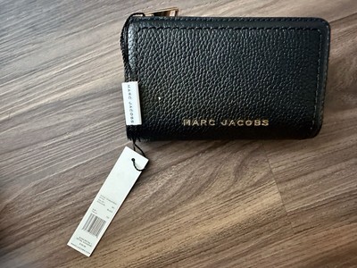 MARC JACOBS Harbor Leather Bifold Zip Wallet In Black Leather. NWT