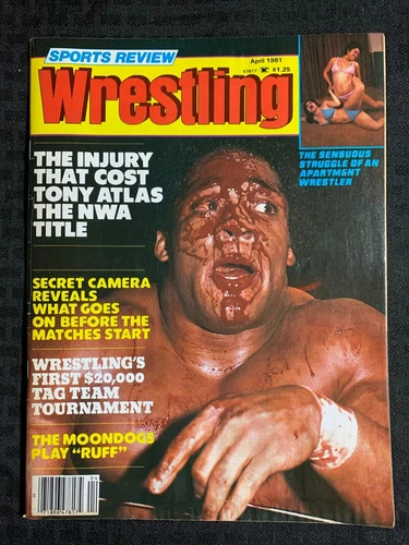 1981 SPORTS REVIEW WRESTLING Magazine VG/FN 5.0 Tony Atlas / Moondogs