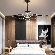 Hotel LED Chandelier Lighting Kitchen Pendant Light Bar Lamp Black Ceiling Light