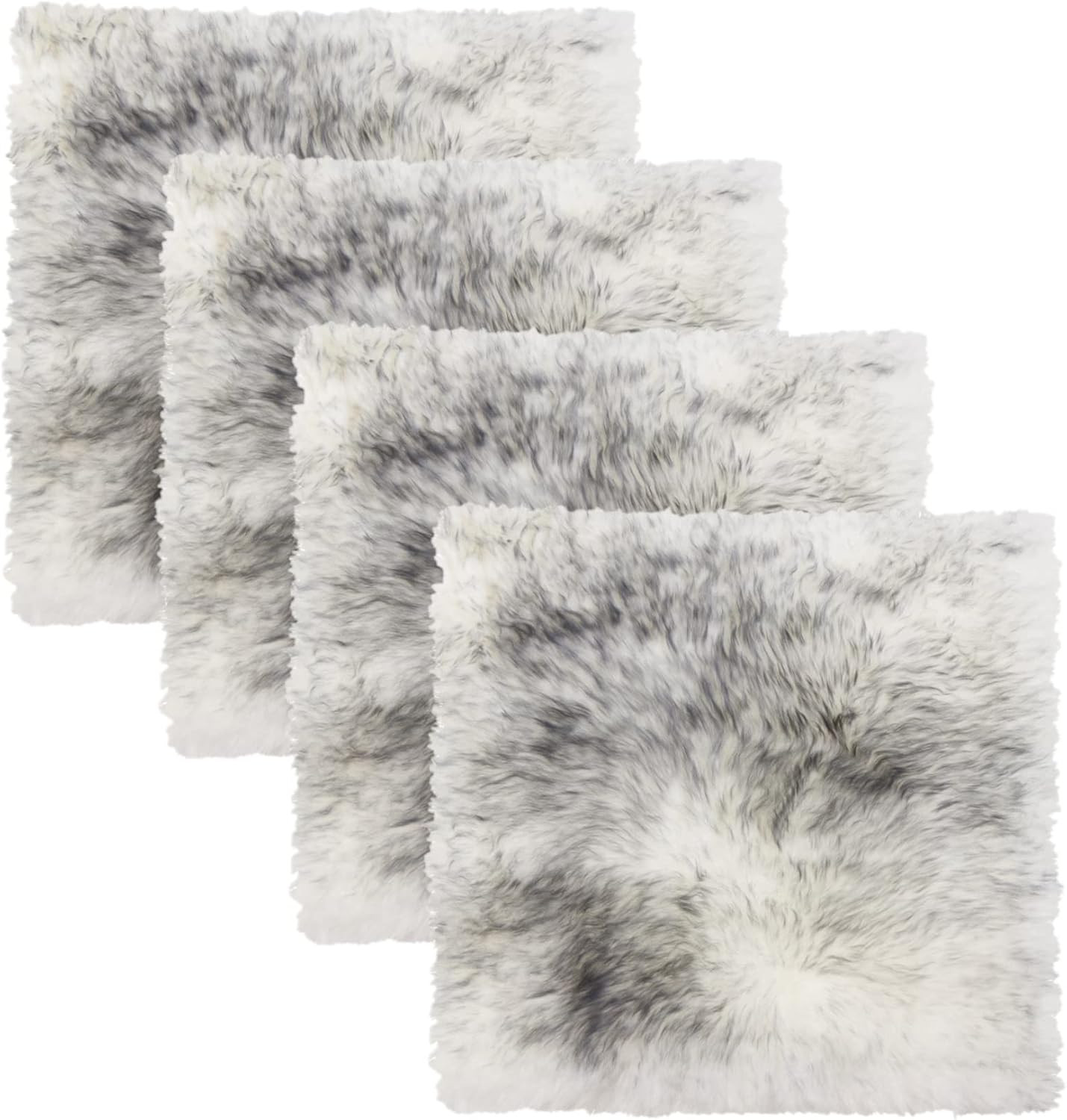 Set of 4, Natural Sheepskin Chairpad with Non-Slip Backing | 100% Real New Zeala
