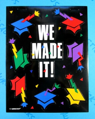 Amscan Graduation We Made It Sticker Sheet Vintage