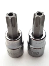 Lot of 2 Husky T50 Tamper Proof Torx Bit Sockets 3/8" Drive
