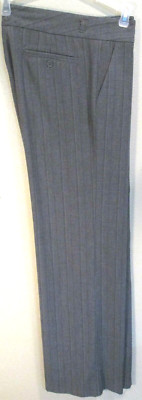 Old Navy Grey Striped Stretch Career Stretch Dress Pant Slacks Size 6 Womens