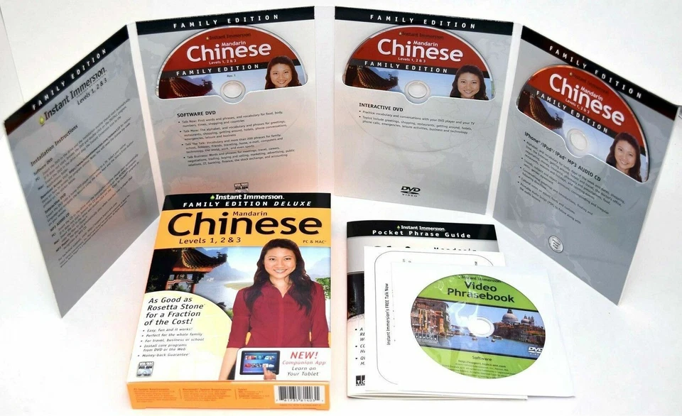 NUEVO Instant Immersion Family Deluxe Mandarín Chino Niveles 1 2 3 PC/Mac/Tablet Foto 4 de 4