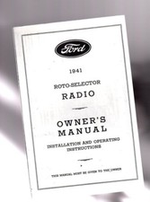 1941 Ford Radio Installation Wiring Owners Manualmodel F-1840 Roto-selector