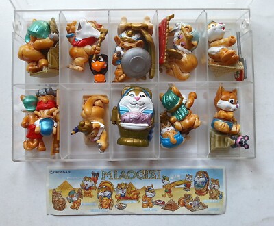 KINDER SURPRISE MIAOGIZI EGYPTIAN CATS FERRERO 10x FIGURES CAKE TOPPERS +1 PAPER