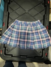 Girl's Casual Multicolored Plaid Skater Skirt Size7/8