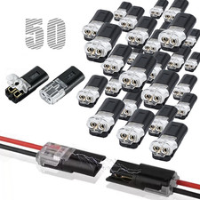 50 Pcs Double Wire Plug in Connector with Locking Buckle, Quick-Clip Fasteners M