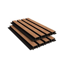 Co extrusion Square Slatted Composite Cladding Woodgrain Finish 2.5m