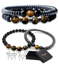 Magnetic Hematite Natural Stone Bracelet Set For Women Men