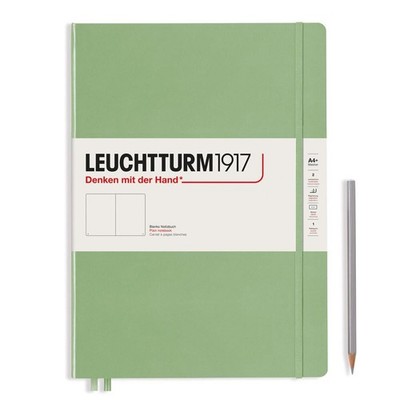 Master Slim Hardcover Plain Notebook, 123 Page (Sage) - A4+