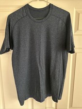 Lululemon Metal Vent Tech Blue Performance Stretch T-Shirt Training Men’s Large
