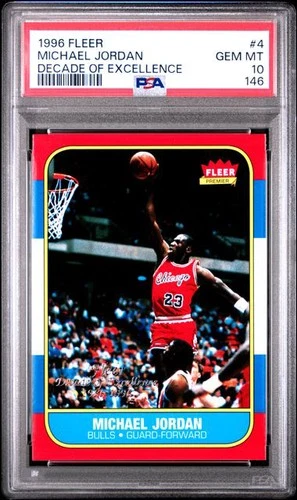 1996-97 Fleer - Decade of Excellence Michael Jordan #4 PSA 10 Rookie 1986 Reprin