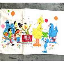 Vintage Sesame Street Pillowcase Muppets Inc Bert Pigeon Circus Big Bird 1970s