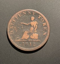 1812 Half Penny Token Lower Canada Quebec Lot 1B