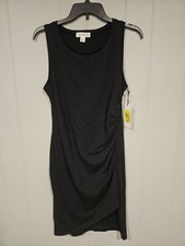 Treasure & Bond Ruched Dress Women's Medium Black Sleeveless Nordstrom NWT 