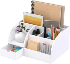 Office Desk Organizer and Accessaries,Acrylic Desk Organizer with 8 Compartments