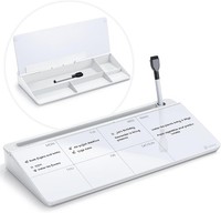 Varhomax Schreibtisch Organizer, Desktop Whiteboard Wochenplaner Glas Weiß |