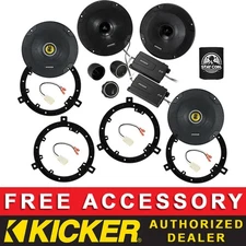 KICKER CSS674+CSC674 6.75" OEM SPEAKER REPLACEMENT KIT FOR JEEP WRANGLER 2007-17