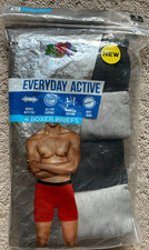 New Men's Fruit of the Loom Signature 4-Pack Boxer Briefs Greys  Blacks