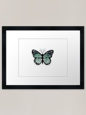 Teal Tie-Dye Butterfly Framed Art P Framed Wall Art Poster Canvas Print Picture