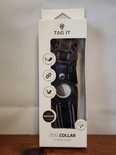 Medium Dog Collar for Airtag, Reflective Adjustable Pet Collar for Apple AirTag