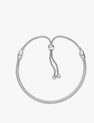 Pandora Moments Snake Chain Slider Adjustable Bracelet | eBay
