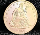 1864 Seated Liberty Half Dollar MS++ Proof Like Date Excellent Coin Example
