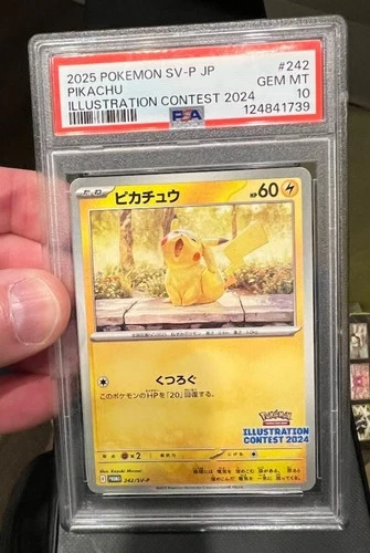 PSA 10 2025 Pokemon Japanese SV-P #242 Pikachu Illustration Contest 2024