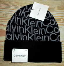 MENS CALVIN KLEIN BLACK BEANIE HAT ONE SIZE