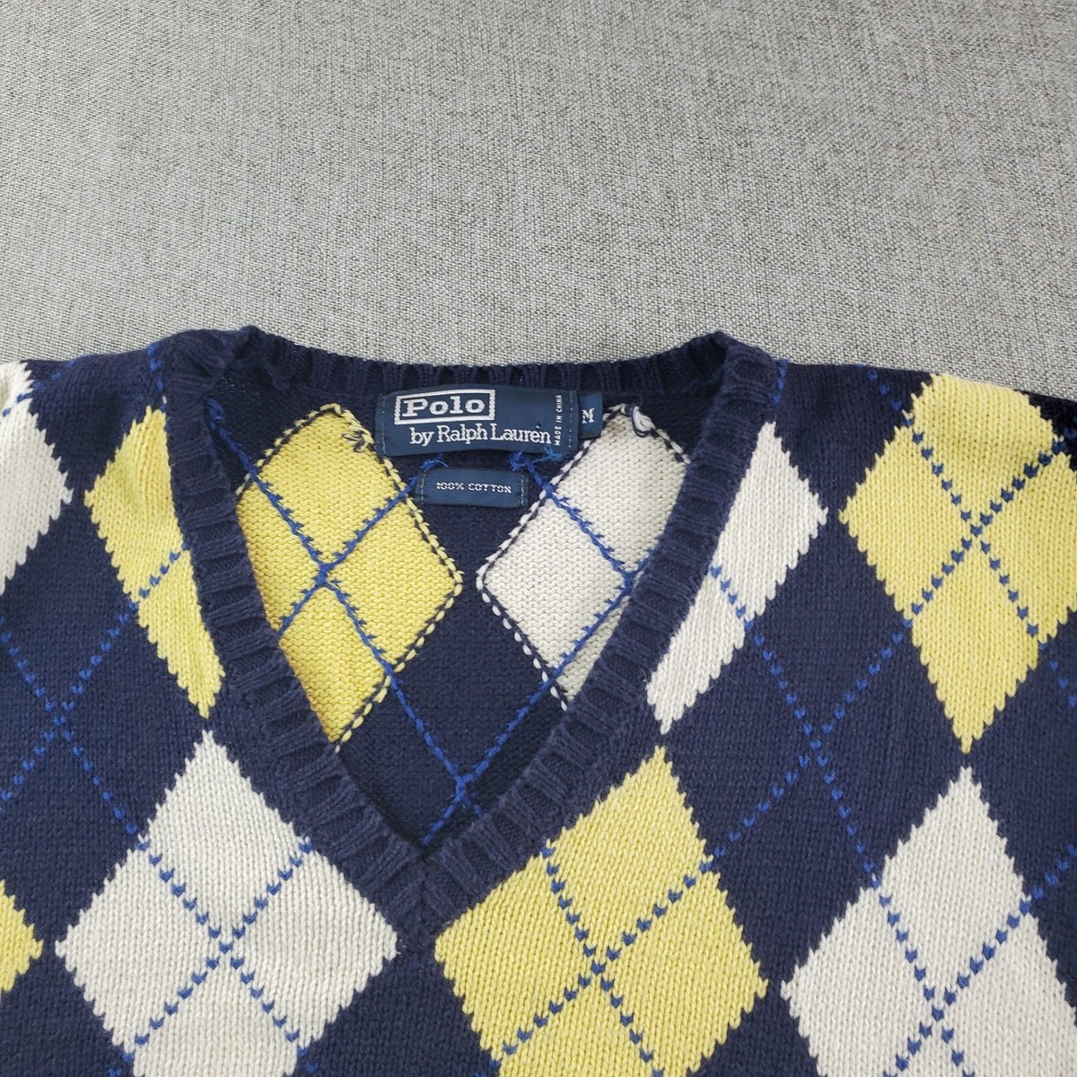 Vintage Polo Ralph Lauren Sweater Vest Mens Medium Golf Argyle 