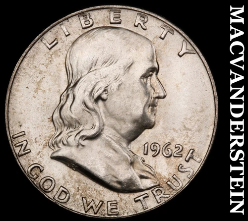1962-D Franklin Half Dollar- Choice Gem Brilliant Uncirculated Silver #i8267