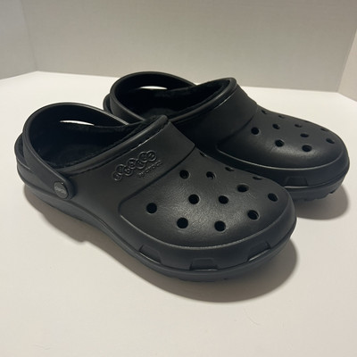 Jibbitz By Crocs Slip On Shoes Men's 7 Women's 9 Black Faux Fur