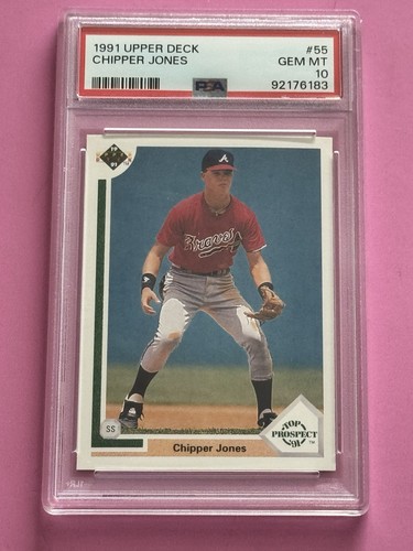 1991 Upper Deck #55 Chipper Jones Atlanta Braves Rookie RC HOF PSA 10 Gem Mint