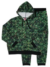 Mens 2-Piece Christmas Tree Xmas Lights Sweatsuit Hoodie Jogger Set Outfit XXL