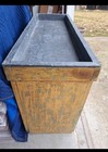 Antique Primitive Wood Zinc Lined Penna Dry Sink Mustard Paint Square Nails  — photo 5