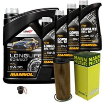 MANN-FILTER Inspektionspaket Mannol 9L Longlife 5W-30 FüR Audi A6 Allroad 3.0