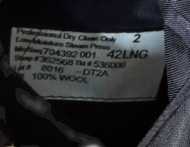 Костюм мужской Southwick куртка и брюки на 2 пуговицах шерсть темно-синий в тонкую полоску размер 42L - Изображение 3 из 4