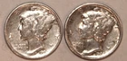 (2) Mercury Dimes - Extra Fine - 1942 1942S - #3543ED - FREE SHIPPING