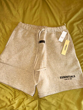 Essentials Fear of God Men's Gray Fleece Athletic Shorts Drawstring Size S