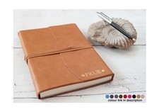 Capri A5 Personalised Italian Leather Handmade Journal Travel Notebook Tan